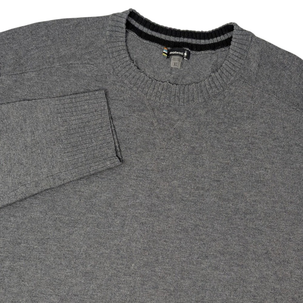 Smartwool Mens XL Gray Wool Blend Crewneck Lightweight Sweater Heathered Knit